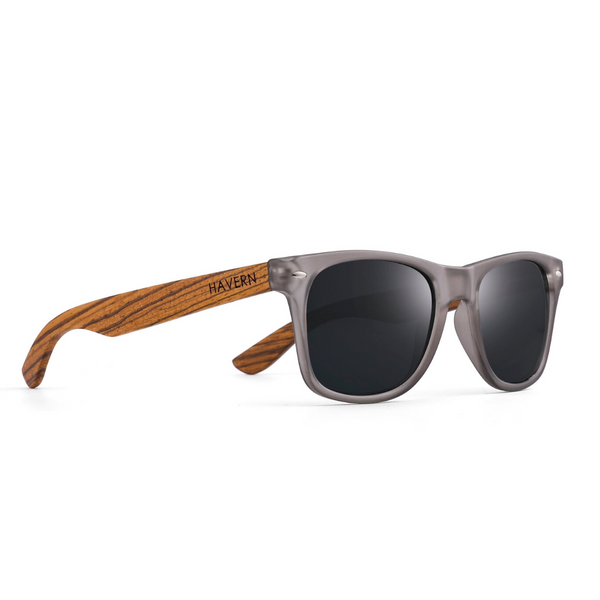 Brooks Gray+Zebrawood Wooden Sunglasses