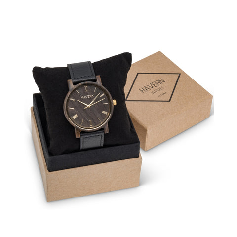 rexford ebony wood watch