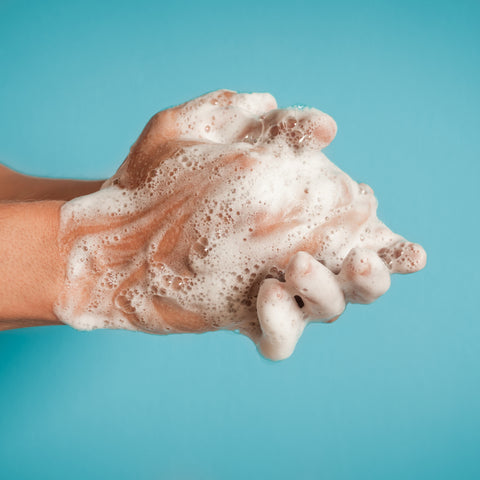 soap on hands 