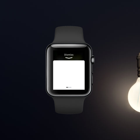 flashlight on apple watch with light bulb behind it