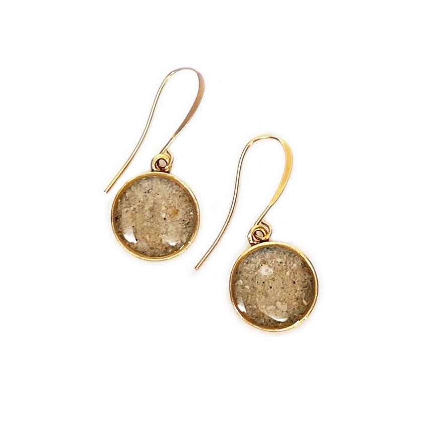 Gold Plated Twisted Wire Outline Druzy Earrings - Ominish Jewels