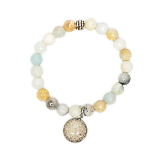 Set Of 3 White Natural And Gold Stone Stretch Bracelets  Dales Clothing  Inc