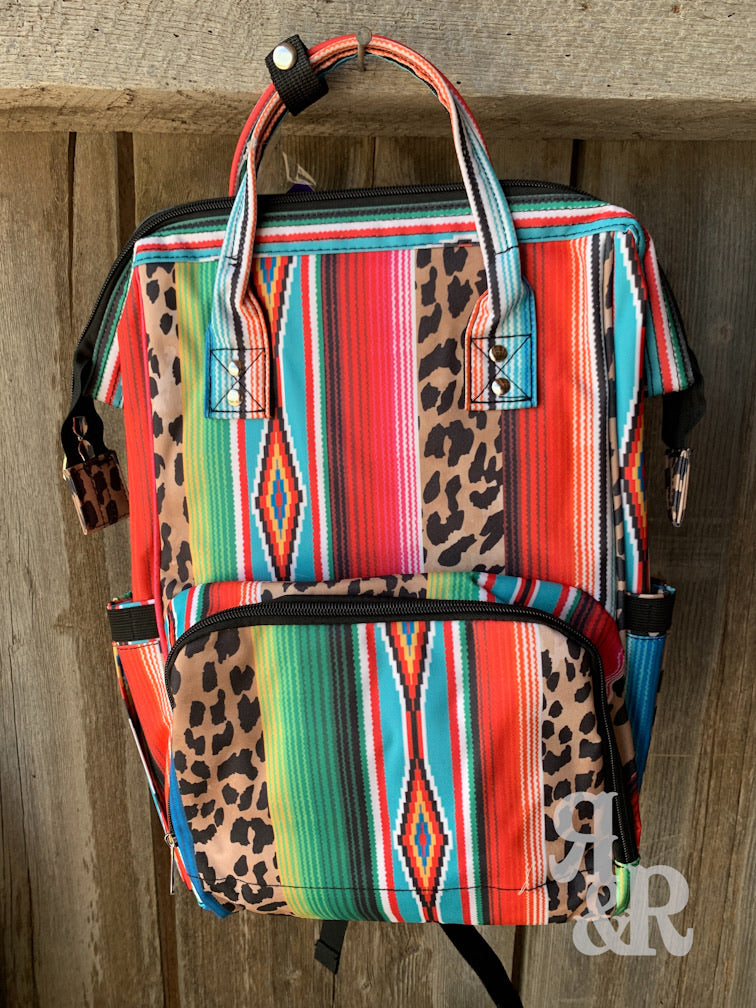 serape leopard diaper bag