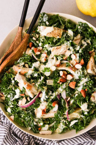 Whole30 Kale Chicken Caesar Salad