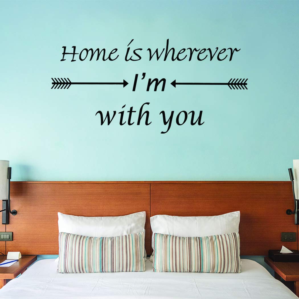 VWAQ Home  is Wherever  I m  With You  Vinyl Wall  Decal Love 