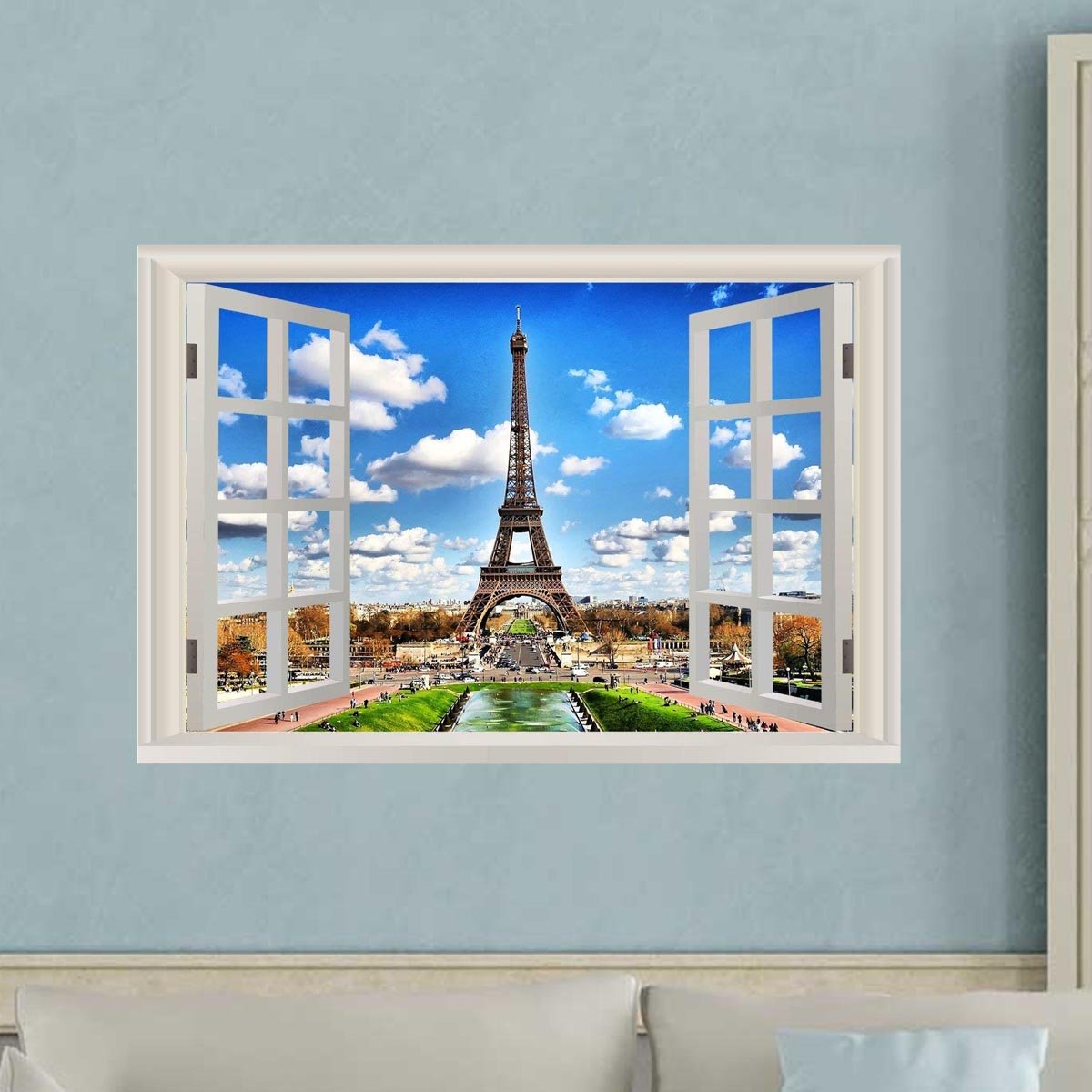 Vwaq Eiffel Tower Wall Stickers For Bedroom Paris Window Wall Decal Nwt8