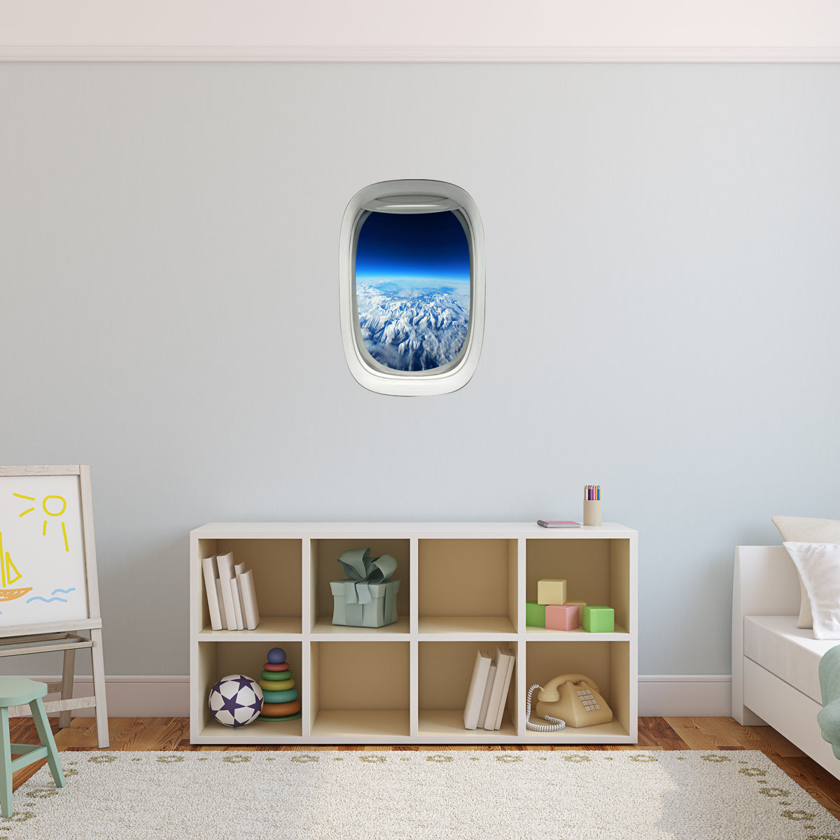 Airplane Window Atmosphere View Peel and Stick Vinyl Wall Decal - PW6
