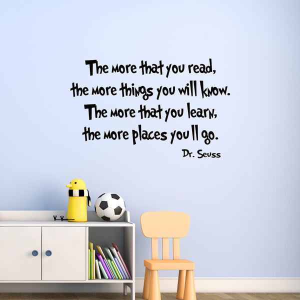 The More That You Read Dr. Seuss Home Decor Vinyl Wall Decal VWAQ