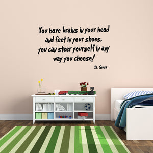 Vwaq You Have Brains In Your Head Dr Seuss Wall Decal Kids Room Decor