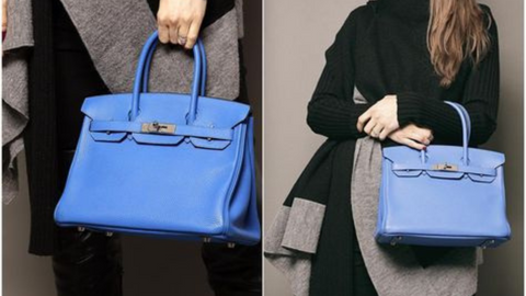 Hermes Evelyne Crossbody Bag in Soft Blue Leather