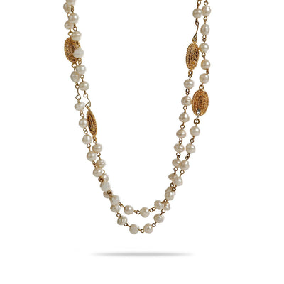 Chanel Pearl and Gold Vintage Satoir Necklace