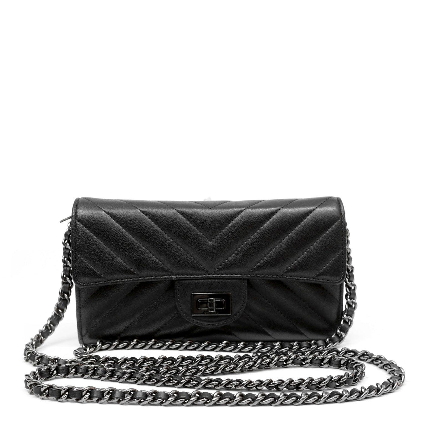 Chanel So Black Chevron Wallet on Chain WOC – Only Authentics