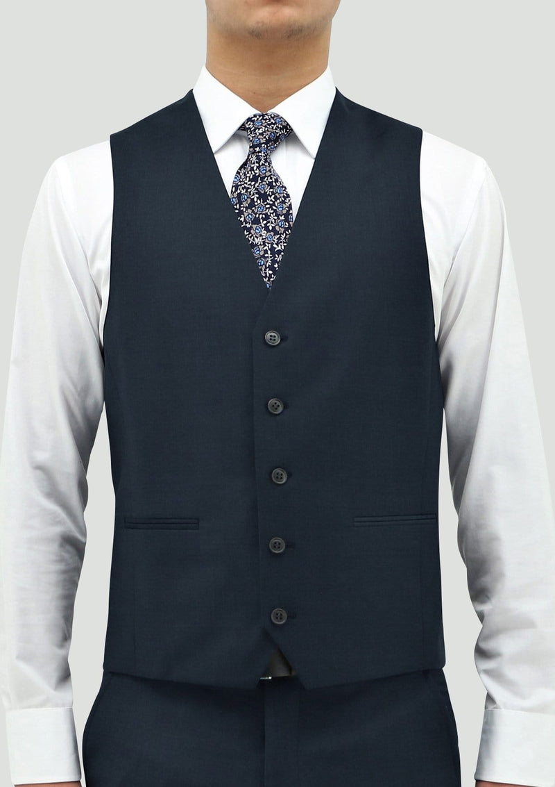 Daniel Hechter slim fit ryan vest in deep blue pure wool – Mens Suit ...