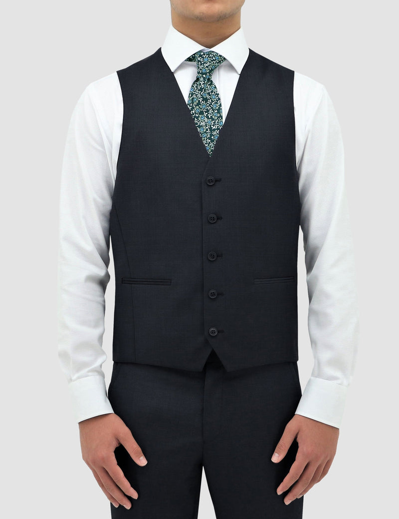 Boston classic fit ryan vest in navy pure wool B704-11 – Mens Suit ...