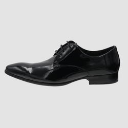 black leather patent shoes