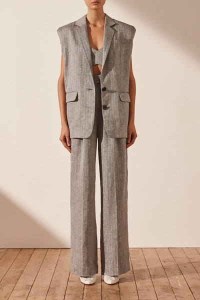 Shona Joy Amanda High Waisted Tailored Pant in Ash