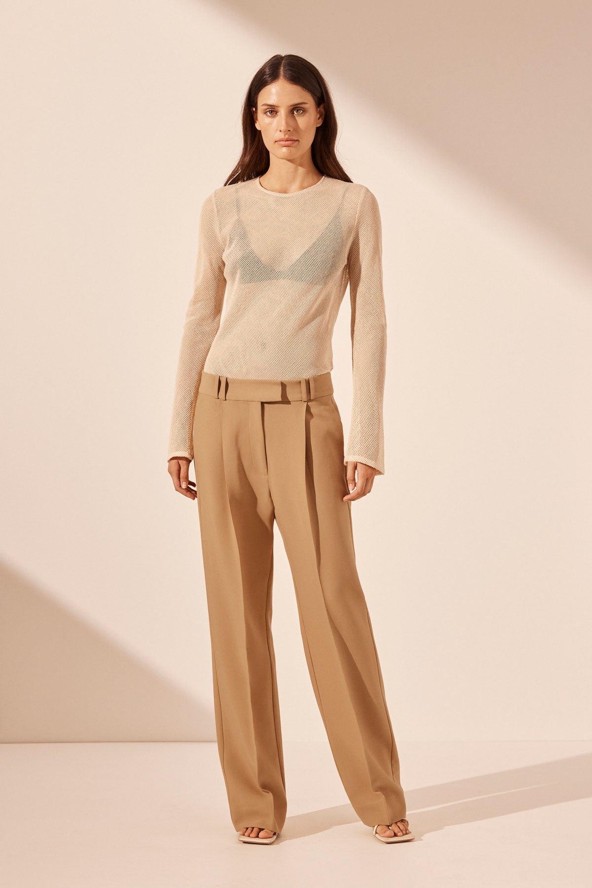 Image of IRENA LOW RISE SLOUCH PANT - WHEAT