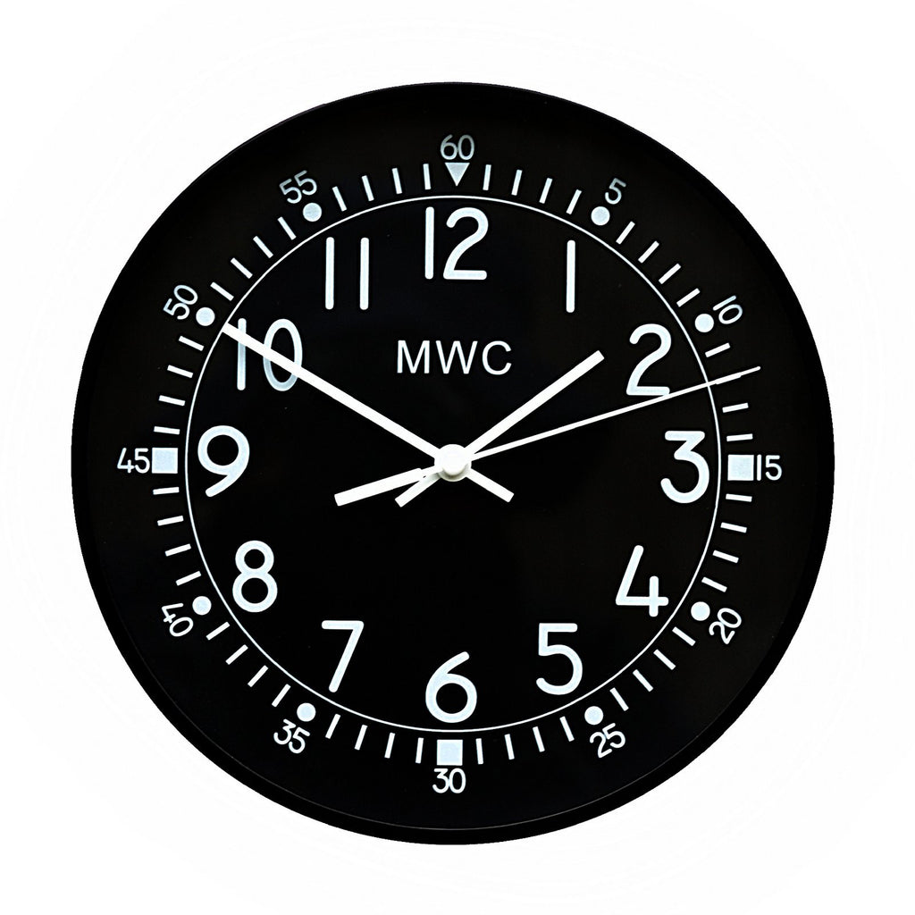 military clock with seconds