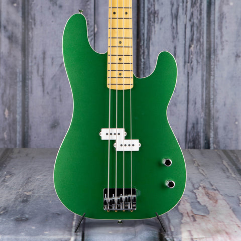 Fender Aerodyne Special Precision Bass Guitar, Speed Green Metallic, front closeup