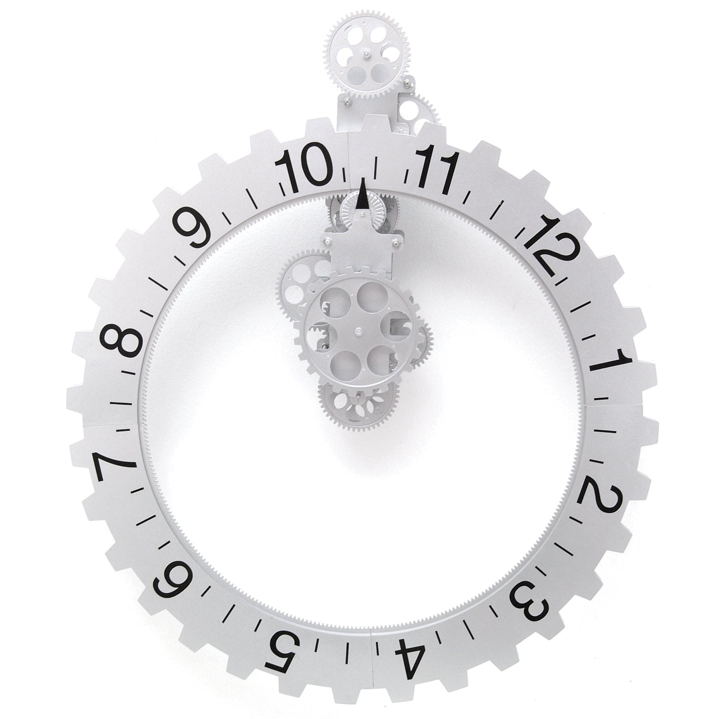 Kikkerland Big Wheel Hour Wall Clock - Black