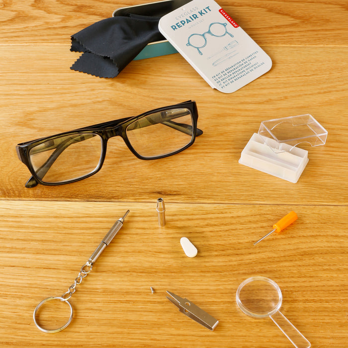 Repair glasses. Eyeglasses Repair Kit. Repair with Magnifying Glass.