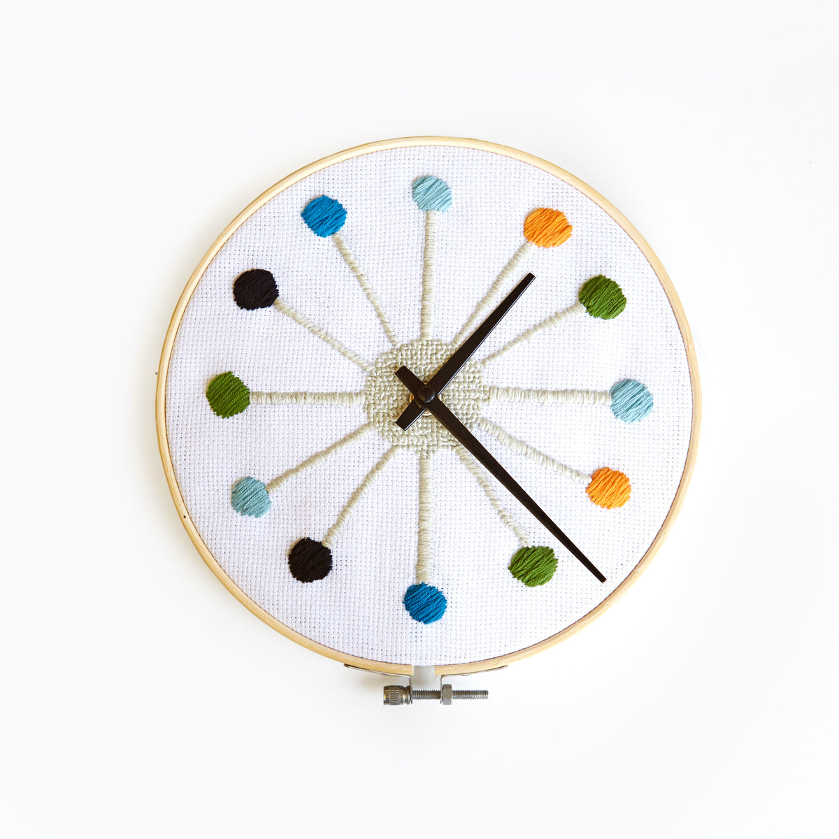 Cross Stitch Clock Kikkerland Design Inc