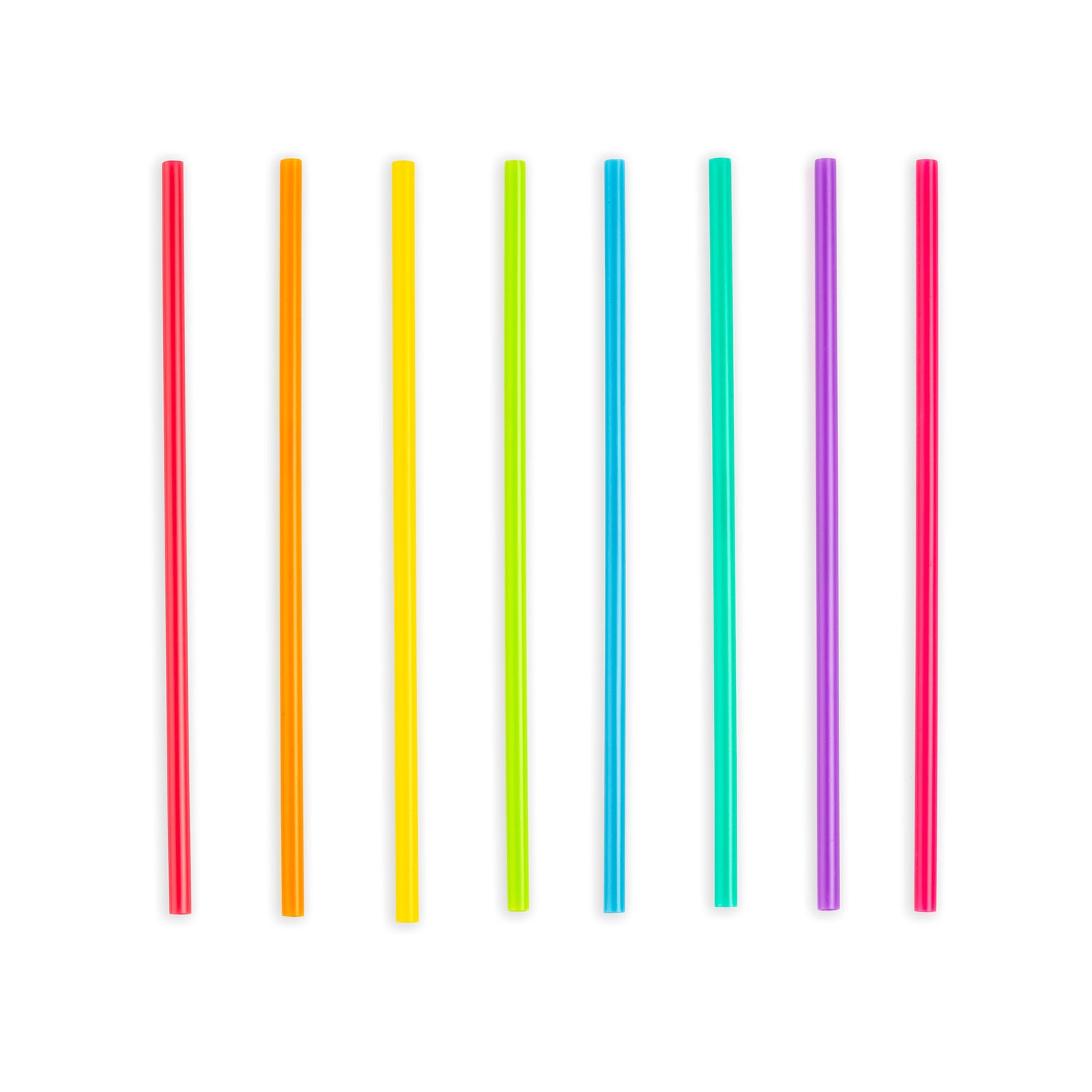 18x Pailles réutilisables colorées en plastique 24,5 cm