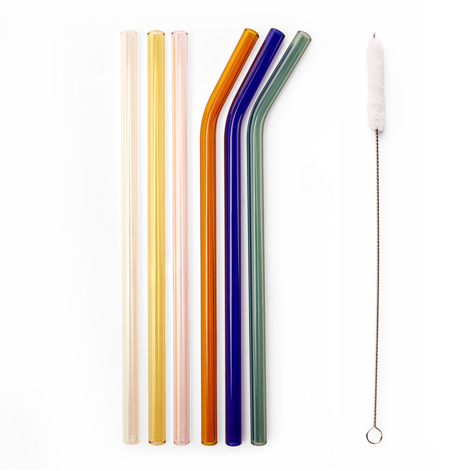 Colored Reusable Glass Straws, 8.7 X 8 mm Healthy Straw for