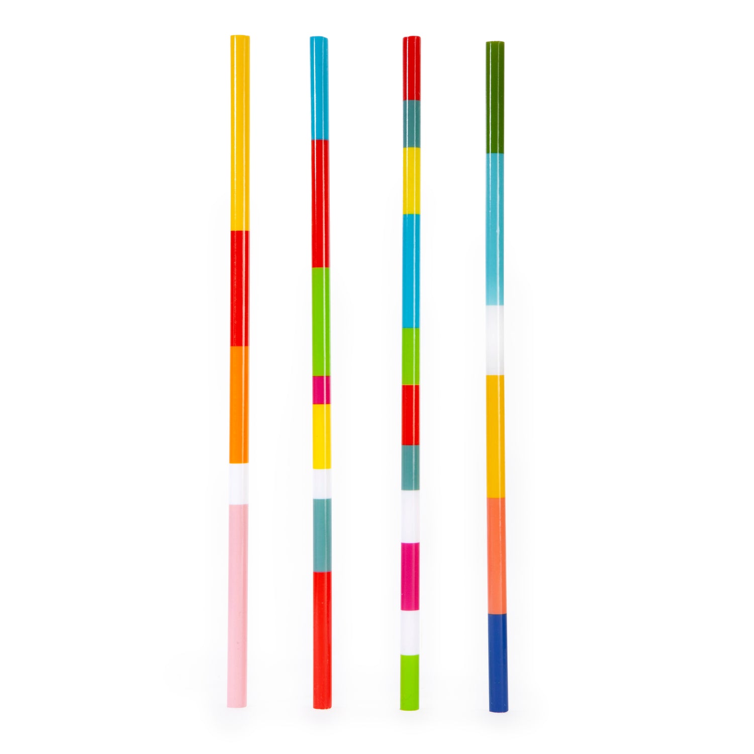 24-9 goodcook Reusable Plastic Straws Multi Colored, with Cleaning Brush