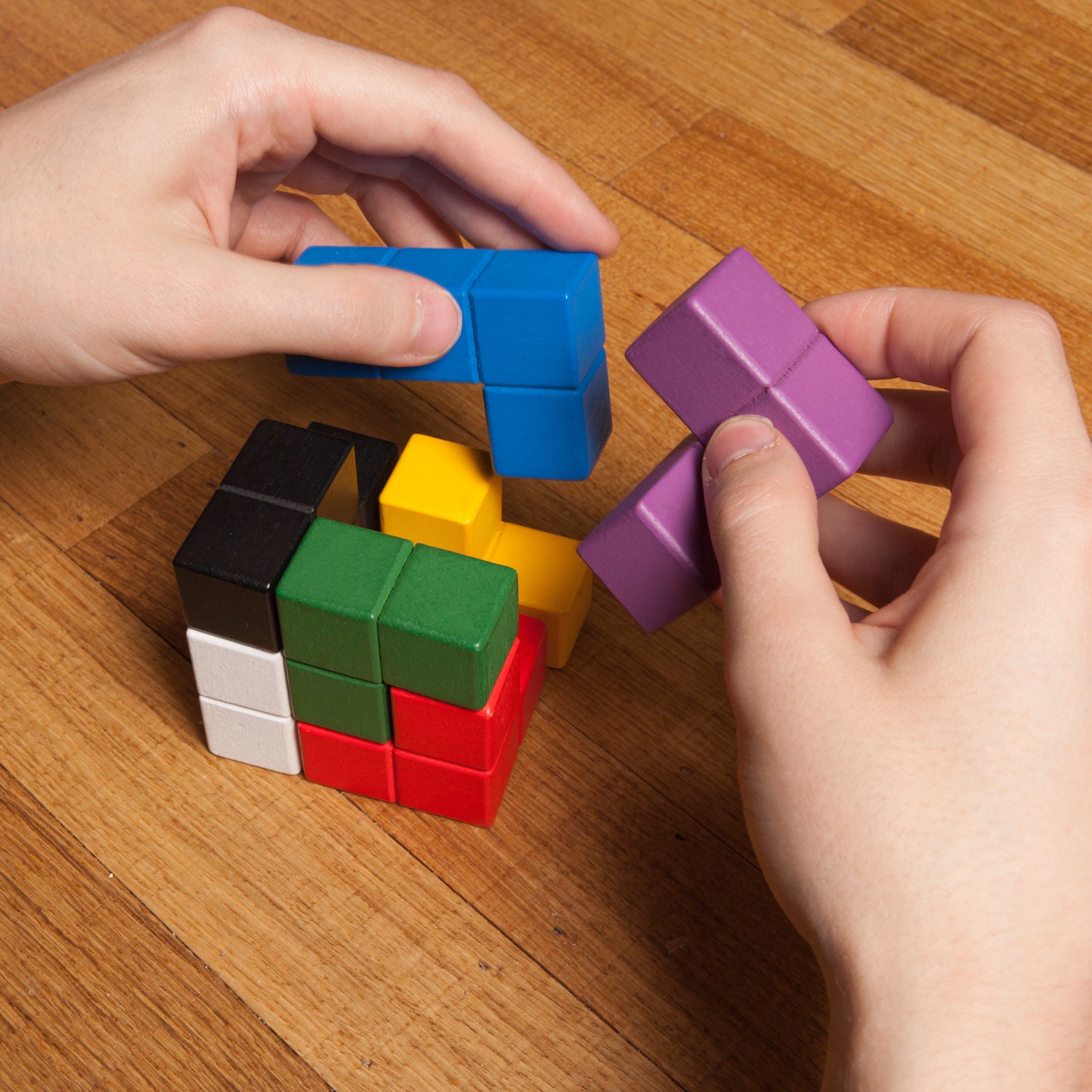 wooden 3d pixel cube puzzle solution