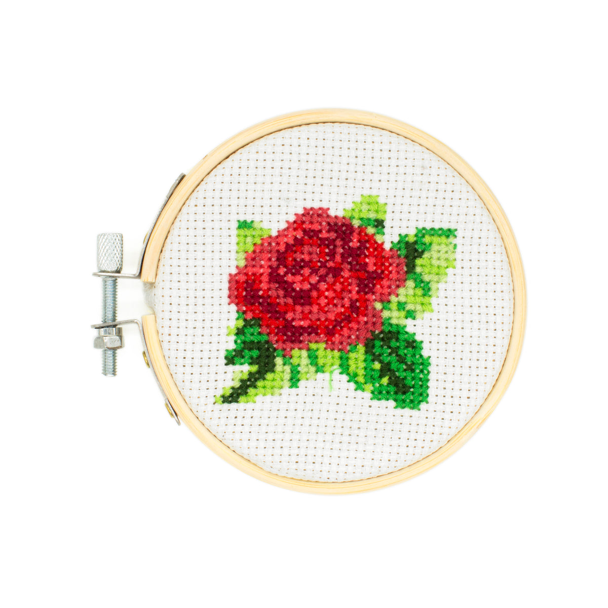 Mini Cross Stitch Embroidery Kit - Rose — Kikkerland Design Inc