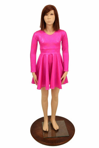 girls pink skater dress