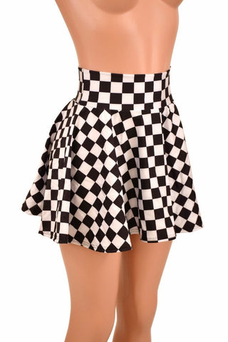 black and white checkered overall dress