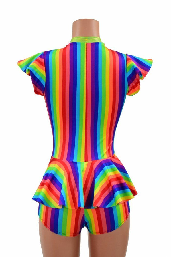 Rainbow Flip Sleeve Ruffle Rump Romper | Coquetry Clothing