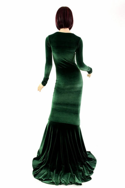 Green Velvet Long Sleeve Gown – Coquetry Clothing