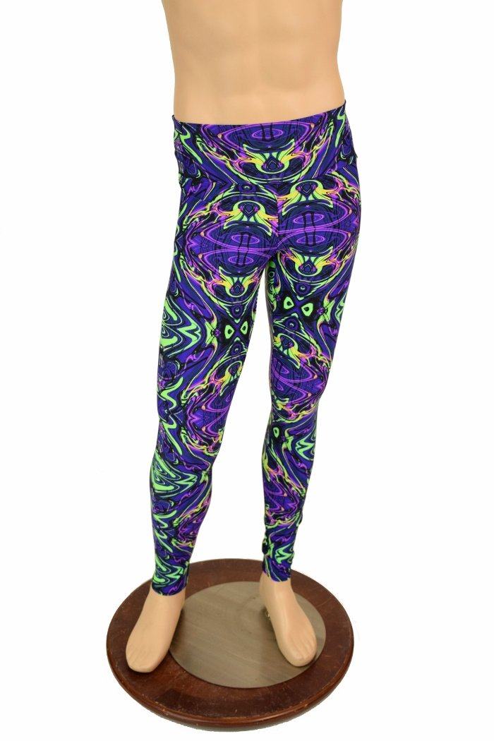 Buy Meggings Holographic Mens Leggings, Psychedelic Tights Sparkle Pants,  Black Light Responsive Neon Burning Man Costume EDC Rave by Love Khaos  Online in India - Etsy