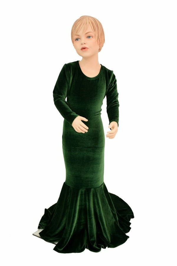 green velvet girls dress