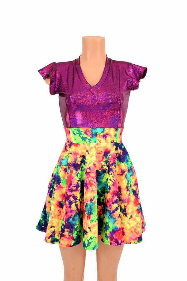 Acid Splash & Fuchsia Skater Dress | Coquetry Clothing