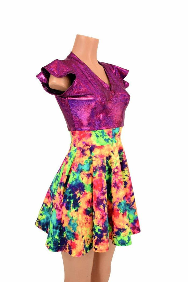 Acid Splash & Fuchsia Skater Dress | Coquetry Clothing