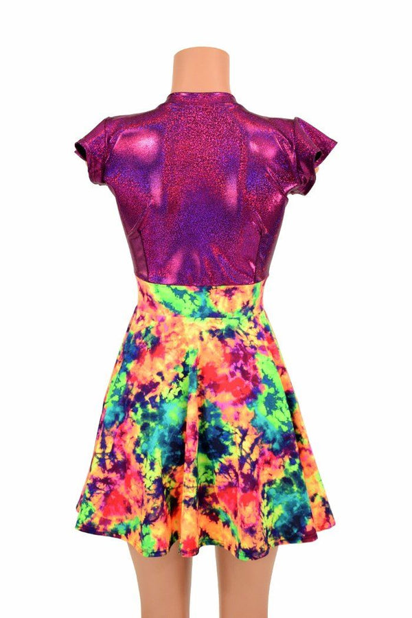 Acid Splash & Fuchsia Skater Dress | Coquetry Clothing