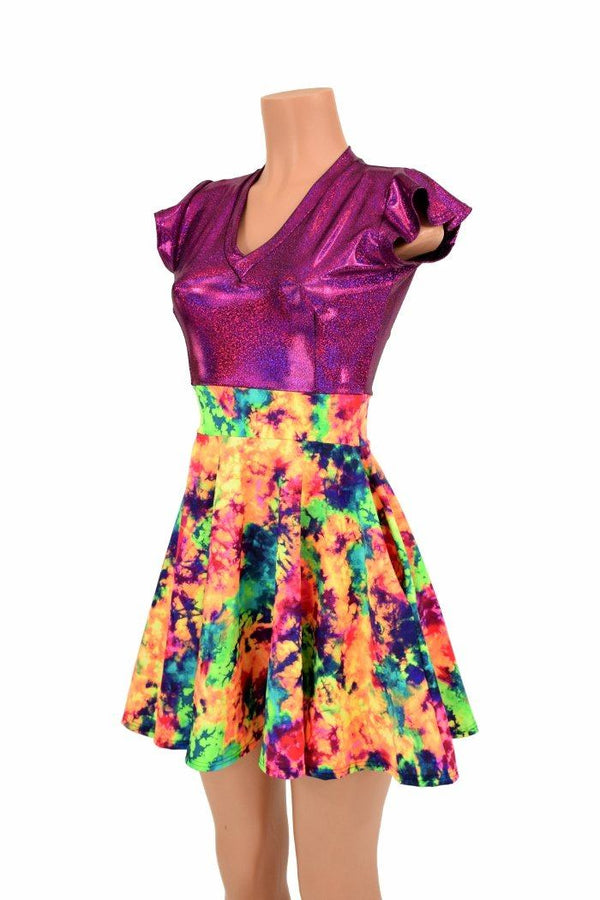 Acid Splash & Fuchsia Skater Dress | Coquetry Clothing