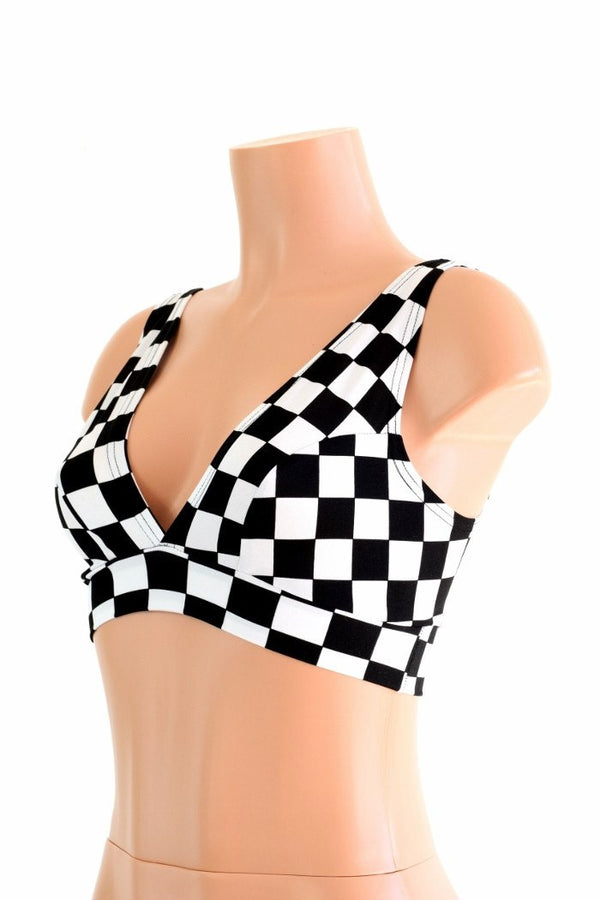 black and white checkered bralette