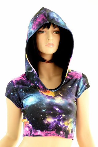 galaxy crop top hoodie