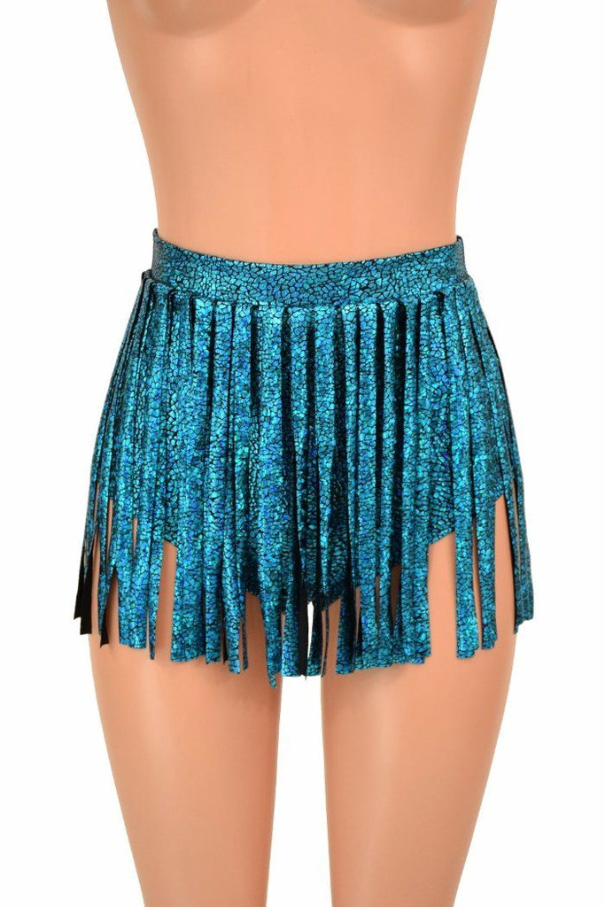 Siren Gladiator Shorts in Turquoise Shattered Glass – Coquetry Clothing