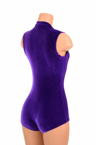 purple velvet romper