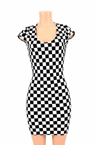 yellow and white checkered dress