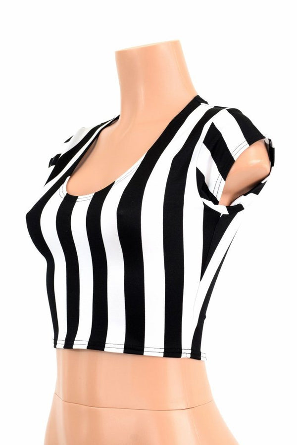 black and white striped halter top