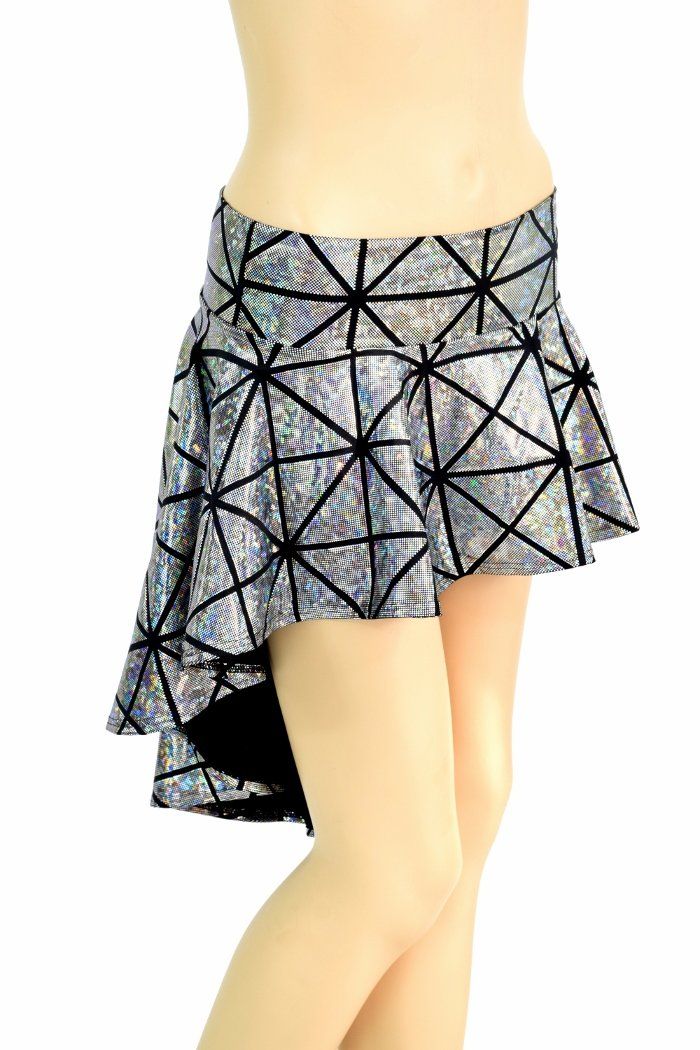 Moonstone Metallic Hi Lo Rave Skirt | Coquetry Clothing