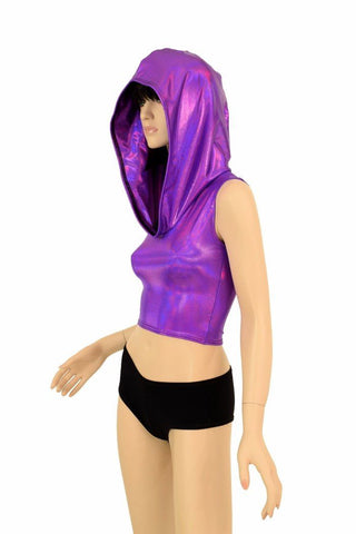 purple crop hoodie