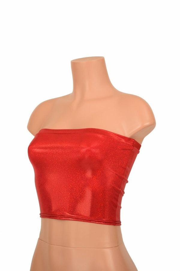 red sequin bandeau top